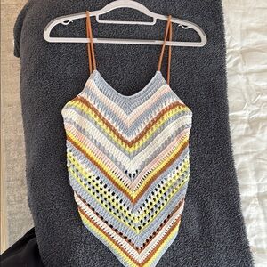 Multicolor Crochet Knit Top